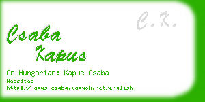 csaba kapus business card